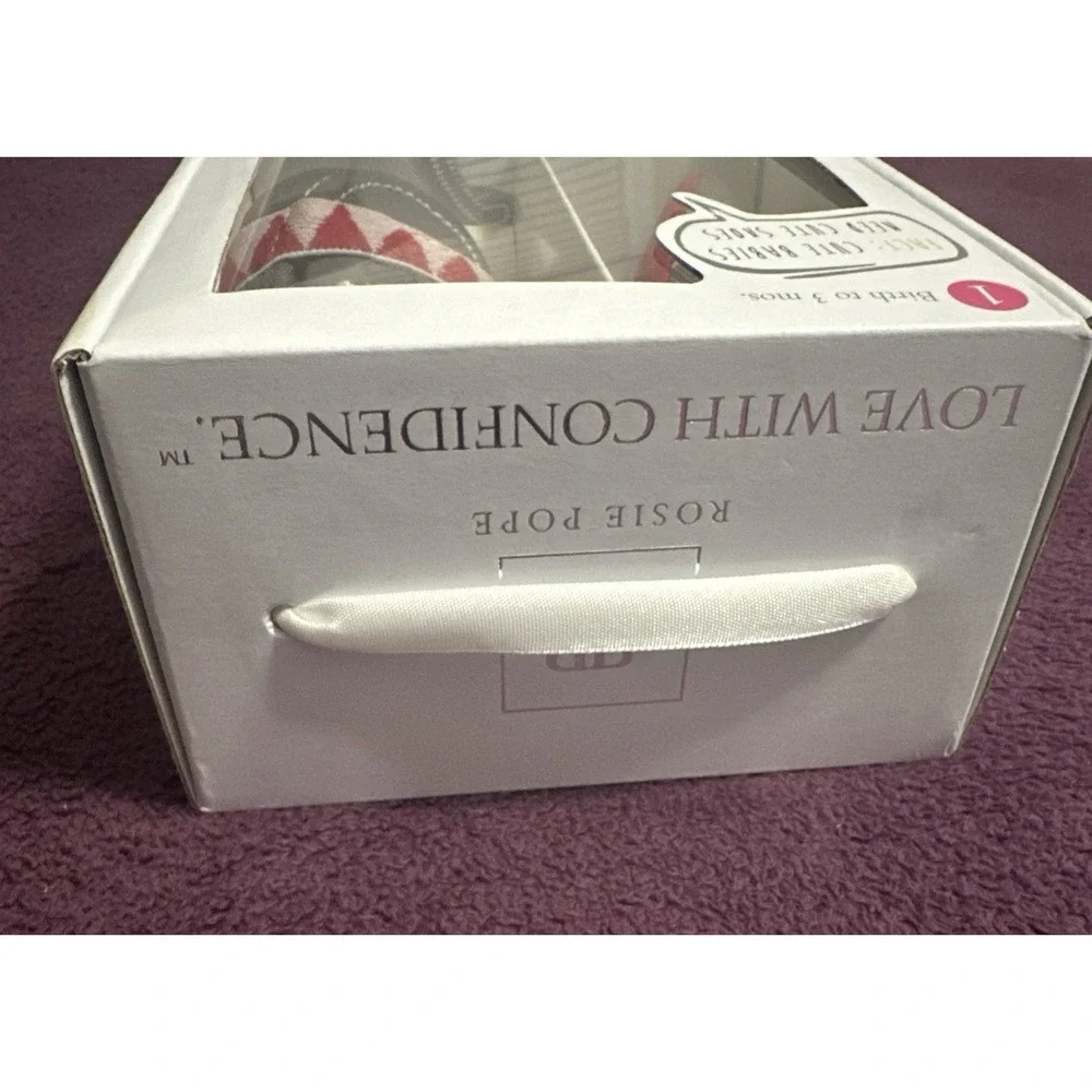 Rosie Pope Infant 3-6 Months I See You Crib Embroidered Shoes Gray Pre-walker‎